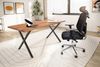 Computertisch Massivholz | Bürotisch mit Baumkante | Schreibtisch Home Office | X-Bein Arbeitstisch | Goldbraun-Schwarz 160x80 cm | KRETA von Kadima Design Bild 2