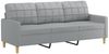vidaXL 3-Sitzer-Sofa Hellgrau 180 cm Stoff 359099 Bild 2