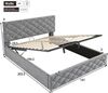 Polsterbett 140x200 cm Grau mit Hydraulik, Stauraum & Lattenrost, Samtbett modern Schlafzimmer Bett Bild 5