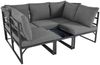 Merax Garten-Loungesessel-Set, Sonneninsel-Sitzgruppe aus Eisen, mit Markise, Lounge-Möbel für Balkon und Garten, Terrassenmöbel, Grau Bild 5