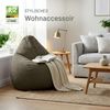 Green Bean® Sitzsack mit Rückenlehne 60x60x90cm - Indoor Sitzkissen 220L Füllung Kuschelig Waschbar - Khaki Bild 5