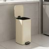 SONGMICS Mülleimer Küche, 30 Liter Abfalleimer, Tretmülleimer, Stahl, mit Inneneimer, Softclose, Offenhaltefunktion, beige Bild 2