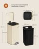 SONGMICS Mülleimer Küche, 30 Liter Abfalleimer, Tretmülleimer, Stahl, mit Inneneimer, Softclose, Offenhaltefunktion, beige Bild 5
