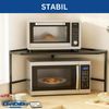 DanDiBo Eckregal Küche Arbeitsplatte Küchenregal 72x72 cm Mikrowellenregal Schwarz 2 Stufig 96688 Mikrowellen Regal Ecke Bild 4