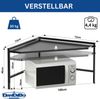 DanDiBo Eckregal Küche Arbeitsplatte Küchenregal 72x72 cm Mikrowellenregal Schwarz 2 Stufig 96688 Mikrowellen Regal Ecke Bild 2