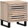 vidaXL Nachttische 2 Stk. 40x34x46 cm Gebleichtes Massivholz Mango 377433 Bild 2