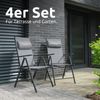 4er Set Gartenstuhl Hochlehner Verstellbar VOGT - Stahlgestell | Gartenstühle Klappbar mit Kopfkissen Campingstuhl Wetterfest Klappstuhl, Anthrazit Bild 3