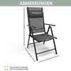 4er Set Gartenstuhl Hochlehner Verstellbar VOGT - Stahlgestell | Gartenstühle Klappbar mit Kopfkissen Campingstuhl Wetterfest Klappstuhl, Anthrazit Bild 2