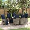 vidaXL Tisch- und Stuhlset mit Kissen 7 pcs Grau PE-Rattan 3379602 Bild 1