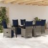 vidaXL Tisch- und Stuhlset mit Kissen 7 pcs Grau PE-Rattan 3379602 Bild 4