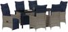 vidaXL Tisch- und Stuhlset mit Kissen 7 pcs Grau PE-Rattan 3379602 Bild 3