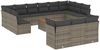 vidaXL 14-tlg. Garten-Sofagarnitur mit Kissen Grau Poly Rattan 3256256 Bild 2
