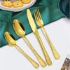 KingLux Besteck-Set 40teilig Gold Essbesteck Set mit Messer Gabel Löffel Spülmaschinenfest (40-tlg), 8 Personen, Edelstahl Bild 2