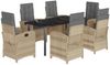 vidaXL 7-tlg. Garten-Essgruppe mit Kissen Beigemischung Poly Rattan 3212405 Bild 2
