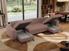 U-förmige Ecksofa, XXL Universalecke mit losen Kissen zum Wohnzimmer, Bettkästen und Schlaffunktion, schwarze Metallbeine - AXEL U - Rosa Boucle Bild 5