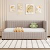 Merax Polsterbett Schlafsofa 90*200 Multifunktionsbett mit 2 großen Stauraumschubladen und Lattenrost hautfreundlicher Samtstoff Grau Bild 2