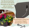 GarPet Blumentopf 2er Set Wand Blumentopf Pflanz Gefäß Blumen Kasten Wandampel Anthrazit Bild 4