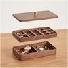 BlingBin Aufbewahrungsbox 2 Ebenen Schmuckaufbewahrung mit Deckel, Holz Schmuckkästchen (2er Set, 2 St, 19 x 10 x 7,5 cm), Doppellagig Massivholz Box für Halsketten, Uhren, Ringe, Ohrringe Bild 2
