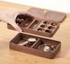 BlingBin Aufbewahrungsbox 2 Ebenen Schmuckaufbewahrung mit Deckel, Holz Schmuckkästchen (2er Set, 2 St, 19 x 10 x 7,5 cm), Doppellagig Massivholz Box für Halsketten, Uhren, Ringe, Ohrringe Bild 4
