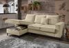Ecksofa Récamiere Schlaffunktion Bettkasten Couch Polsterecke in Cord Beige Grau Bild 4