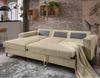 Ecksofa Récamiere Schlaffunktion Bettkasten Couch Polsterecke in Cord Beige Grau Bild 3
