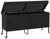 vidaXL Gartentruhe mit Rollen Schwarz 160x55x75 cm Poly Rattan 4103831 Bild 4