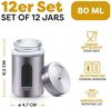 Praknu Salzstreuer 12 Gewürzdosen Silber I Gewürzstreuer Edelstahl Set 80ml, (Set, 12-tlg), Mit Sichtfenster und 3fach Streuregulierung - Gewürzgläser für Gewürze Bild 2