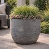 Kobolo Blumentopf Pflanztopf STONE groß Fiberglas mit Entwässerungsloch, Pflanzkorb (Einzelstück, 1 St, 1 Stück), Dm. 45 cm Bild 2