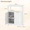 Badezimmerschrank mit Doppeltür & Ablagen & Verstellbarem Regal Badschrank Badkommode Weiß Bild 2
