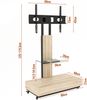 TV-Wagen mit Schublade & Glasablage, 80x40x174.3 cm, Natur Bild 3