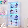 Merax 170 cm LED Vitrine, Glas Sammlungsvitrine Transparent, 4 Ebenen Stauraum, App-gesteuertes LED-Licht, Push-to-Open Türen, Vitrine für Figuren & Modelle, Weiß Bild 3
