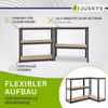 Juskys Lagerregal Basic 8er Set 180x90x40 cm – 8 Schwerlastregale mit 40 Böden – max. 7000 kg - Metall verzinkt - Regale Kellerregal Metallregal Bild 5