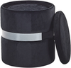 Pouf Samtstoff mit Stauraum schwarz 2er Set DORIS Bild 5