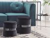 Pouf Samtstoff mit Stauraum schwarz 2er Set DORIS Bild 3