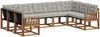 vidaXL Outdoor-Sofagarnitur mit Kissen 9 pcs Natürlich und Hellgrau 3369046 Bild 2