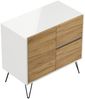 Sideboard Yako 80cm 2 SoftClose 1 Tür Weiß/Eiche Front : Oak Gold / Weiss hochglanz Bild 5