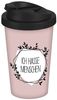 Geda Labels GmbH Coffee-to-go-Becher Ich hasse Menschen, PP, Rosa, 400 ml, doppelwandig, auslaufsicher Bild 5
