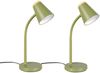 2er SET LED Schreibtischlampen Grün flexibel biegsam, Höhe 36cm Bild 2
