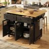 Sideboard 140x45/73x93,5 cm, mobil & klappbar, MDF mit Sicherheitsglas, schwarz Bild 3