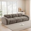 3-Sitzer Modulsofa H 76 x T 281 x B 95 cm aus Chenille in Braun, rahmenlos Bild 2