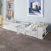 Kinderbett mit Lattenrost und Zaun (90x200 cm) Rausfallschutz, Stauraum, Einzelbett, Holzbett, Kiefer Bild 3