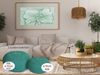 Amagohome Sitzhocker, Pouf, XXL Baumwolle, Türkis, ø 55 cm Bild 3