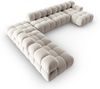 Micadoni Modulares Panorama Ecksofa Bellis 7-Sitzer Links Samt Bluvel Dunkelbeige Bild 3