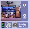 Hochbett mit RGB LED-Streifen, Rausfallschutz, 140x200cm, Treppe mit Regal und Kleiderschrank, Kinderbett, Metallbett Bild 4