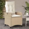 vidaXL Gartensessel mit Kissen 2 Stk. Verstellbar Beige Poly Rattan 365220 Bild 3