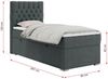 Boxspringbett PERA, Polsterbett mit Kopfstütze, gepolsterte Kopfstütze, Einzelbett, 90x200 - Dunkelgrau Stoff - links - H4 Bild 4