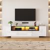 KLAM HOME Lowboard 180x40x48cm Mit LED-Licht, Fernsehschrank mit L-Form und Schubladen (Standfernsehschrank, Wohnzimmerschrank, TV-Ständer), TV-Schrank in Hochglanzweiß, Geeignet für 75-Zoll-Fernseher Bild 2