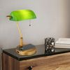 Tischleuchte, Bankerlampe, messing, Glas grün, H 36 cm Bild 5
