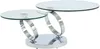 Vente-unique - Couchtisch mit drehbaren Tischplatten - Sicherheitsglas & Metall - JOLINE Bild 5