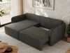 L-förmiges Ecksofa mit Armlehnen, für das Wohnzimmer, Schlaffunktion und Bettkästen, Wellenfeder am Sitz, losen Kissen - MESTO - Dunkelgrau Velours - linke Seite Bild 3
